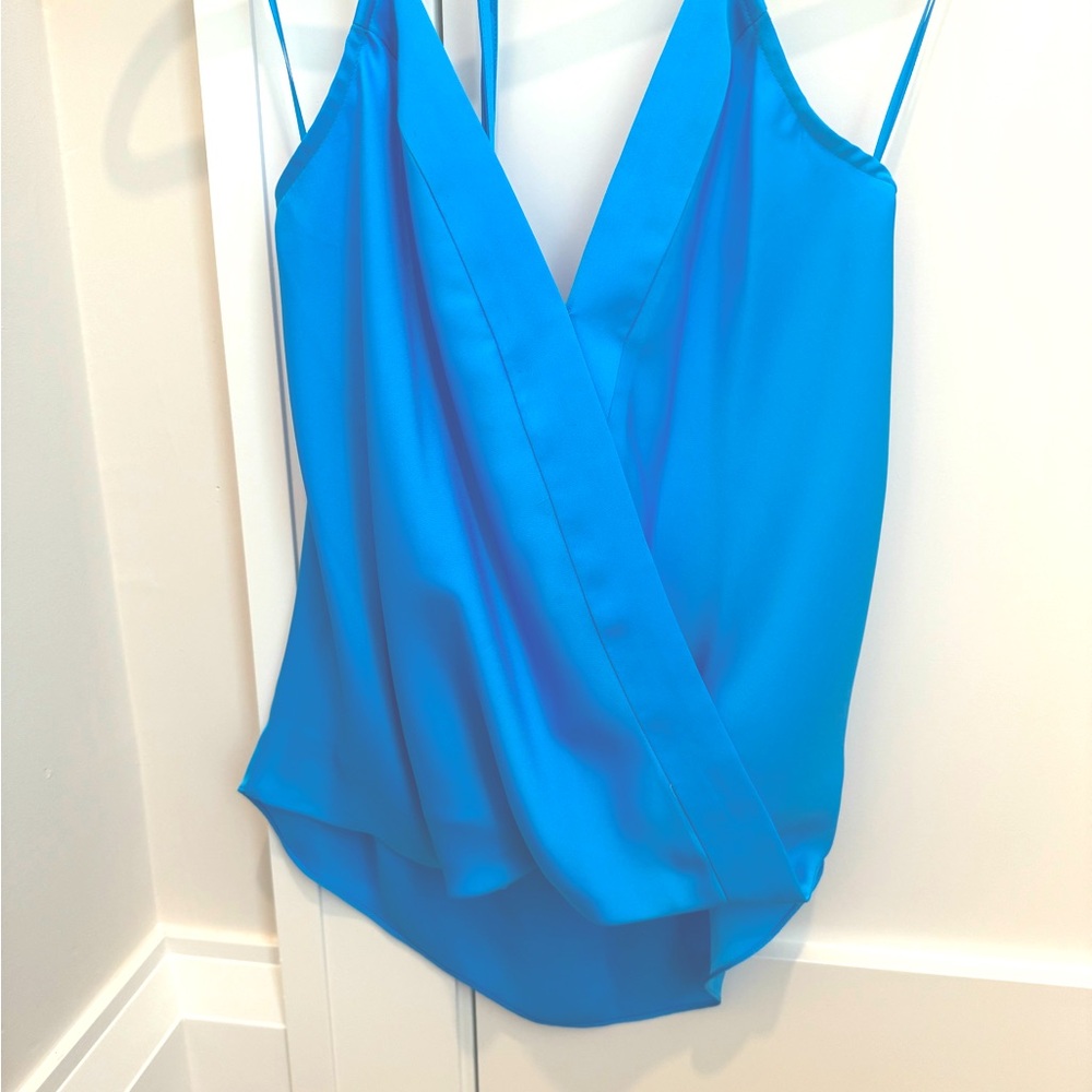 NWT Ramy Brook Cerul Cross Front Halter Top